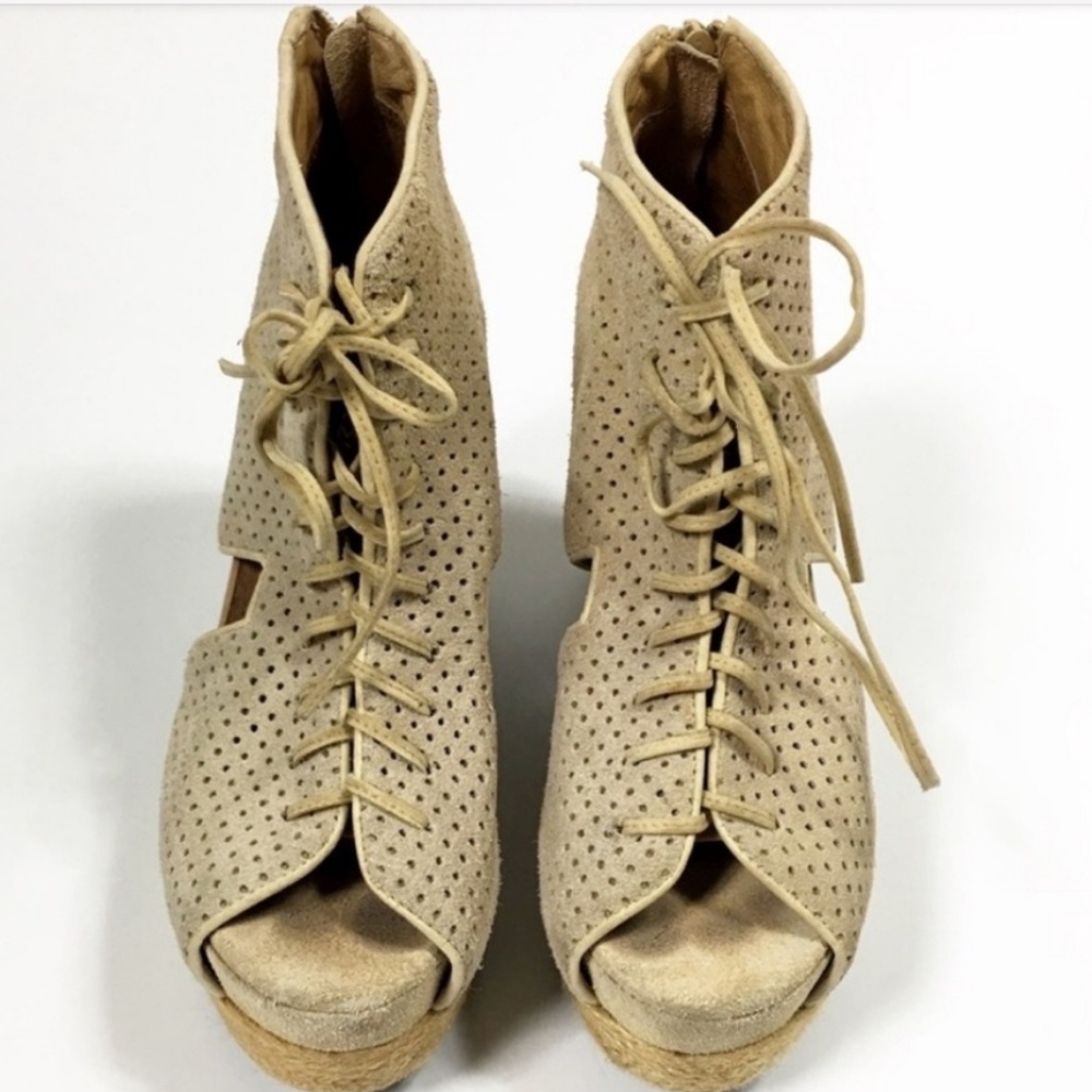 Jeffrey Campbell Mary Espradille Wedge Platform Sandal Boot Heels 9.5